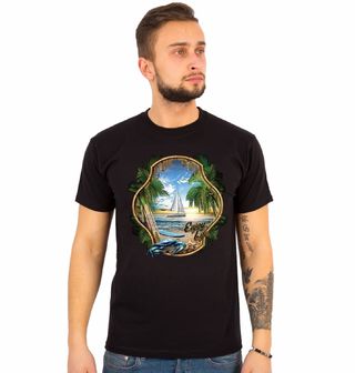 Obrázek 1 produktu Pánské tričko Plachetnice na pobřeží 