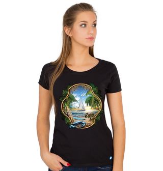 Obrázek 1 produktu Dámské tričko Plachetnice na pobřeží 