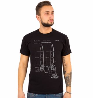 Obrázek 1 produktu Pánské tričko Raketová střela Patent W. von Brauna