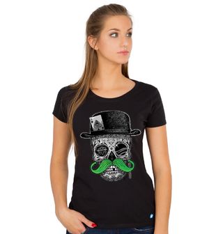Obrázek 1 produktu Dámské tričko Lebka Gentlemana s Monoklem 