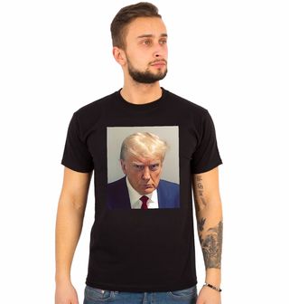 Obrázek 1 produktu Pánské tričko Prezident Donald Trump ve vazbě Mugshot (Velikost: XXL)