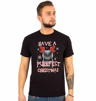 Obrázek 1 produktu Pánské tričko Purrfektní Vánoce