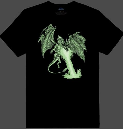 Obrázek produktu Pánské tričko Zelený Ohnivý Drak (SVÍTÍ VE TMĚ)