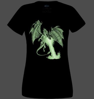 Obrázek 2 produktu Dámské tričko Zelený Ohnivý Drak (SVÍTÍ VE TMĚ)