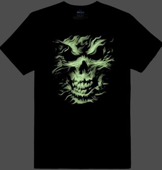 Obrázek 2 produktu Pánské tričko Kouřová lebka (SVÍTÍ VE TMĚ)