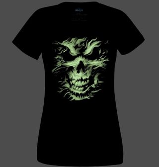 Obrázek 2 produktu Dámské tričko Kouřová lebka (SVÍTÍ VE TMĚ)