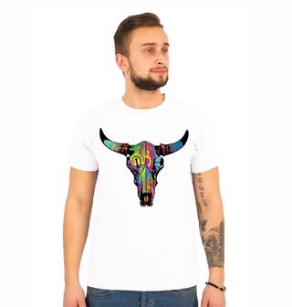 Obrázek 1 produktu Pánské tričko Neonová lebka býka Western