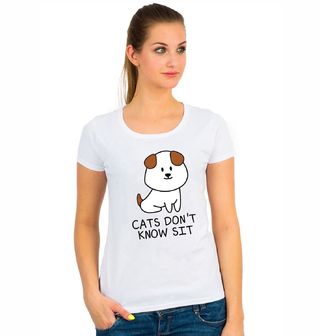 Obrázek 1 produktu Dámské tričko Kočky neumí povel sedět
