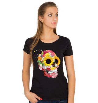 Obrázek 1 produktu Dámské tričko Rozkvetlá Lebka
