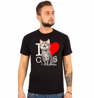 Obrázek 1 produktu Pánské tričko Miluju kočky I Love Cats: Meow!