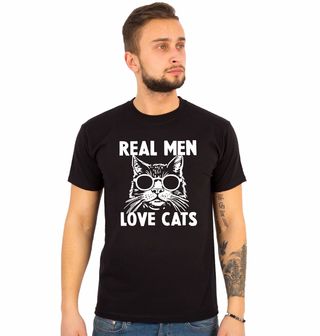 Obrázek 1 produktu Pánské tričko Praví Muži Milují Kočky Real Men Love Cats