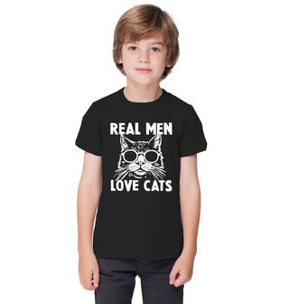 Obrázek 1 produktu Dětské tričko Praví Muži Milují Kočky Real Men Love Cats