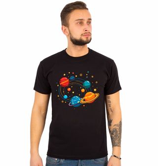 Obrázek 1 produktu Pánské tričko Planety a hvězdy galaxie Space Planets Stars Galaxy