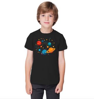 Obrázek 1 produktu Dětské tričko Planety a hvězdy galaxie Space Planets Stars Galaxy