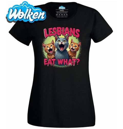 Obrázek produktu Dámské tričko Lesby jí co? Vystrašené Kočky Lesbians Eat What