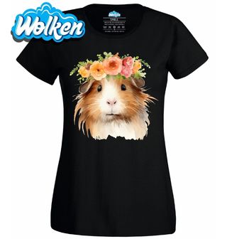 Dámské tričko Květinové Morče Guinea Pig.jpg