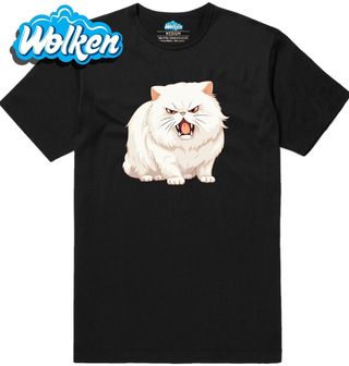 Pánské tričko Naštvaná Bílá Kočka Angry White Cat.jpg