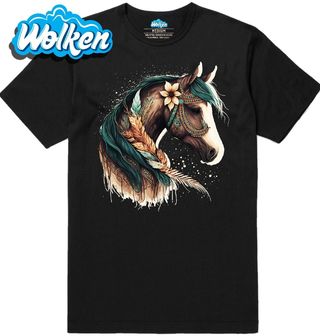 Pánské tričko Bohémský Kůň s květinami Boho Horse.jpg