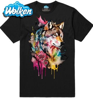 Pánské tričko Barevný Vlk Colorful Wolf.jpg