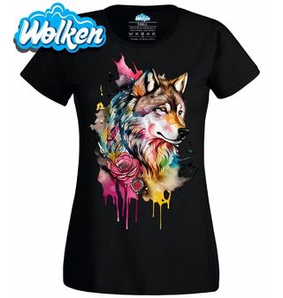 Dámské tričko Barevný Vlk Colorful Wolf.jpg