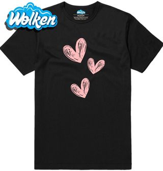 Pánské tričko Tři růžová srdce Three Pink Hearts.jpg