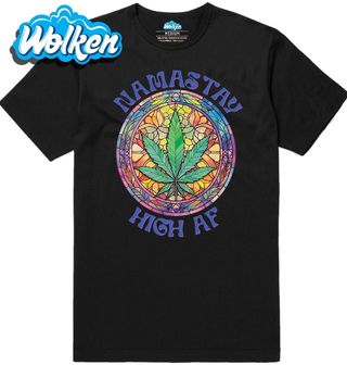 Pánské tričko Namastay High AF Weed Yoga.jpg