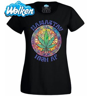 Dámské tričko Namastay High AF Weed Yoga.jpg