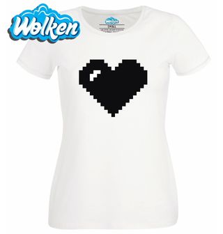 Dámské tričko  Pixelové Černobílé Srdce Heart.jpg