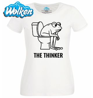 Dámské tričko Myslitel Žába na Toaletě The Thinker.jpg