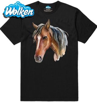 Pánské tričko Pohled Hnědého koně Brown Horse.jpg