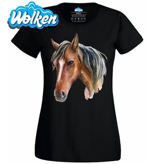 Dámské tričko Pohled Hnědého koně Brown Horse.jpg