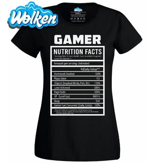 Dámské tričko Nutriční Hodnoty Hráče Gamer Nutrition Facts.jpg