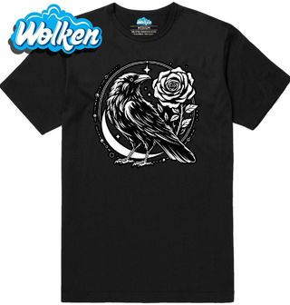 Pánské tričko Vrána a Růže Crow Rose Moon.jpg