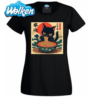Dámské tričko Černá Kočka a Japonský Ramen.jpg