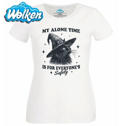 Obrázek produktu Dámské tričko Kočka Čarodějnice My Alone Time Is for Everyone’s Safety