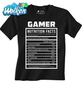 Dětské tričko Sluneční soustava Nutriční Hodnoty Hráče Gamer Nutrition Facts.jpg