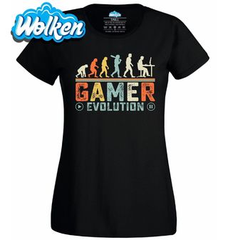 Dámské tričko Evoluce Hráče Gamer Evolution.jpg