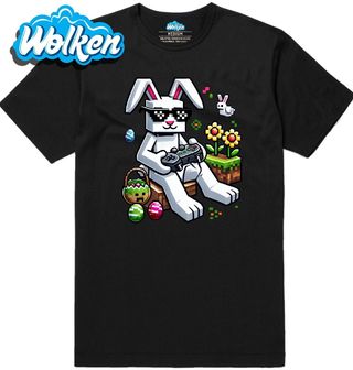 Pánské tričko Velikonoční Zajíc Hráč Gamer.jpg
