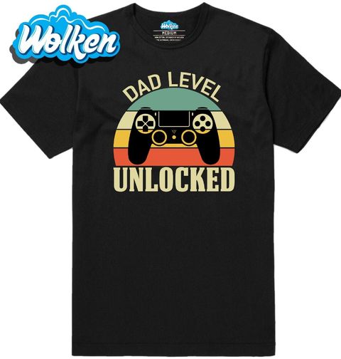 Obrázek produktu Pánské tričko Level Táta Odemčen Retro Dad Level Unlocked
