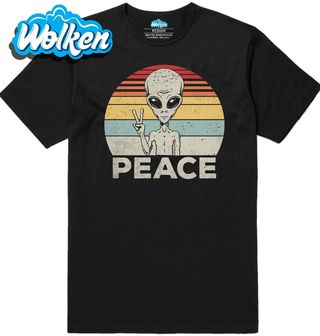 Pánské tričko Mimozemšťan v Míru Retro Peace.jpg