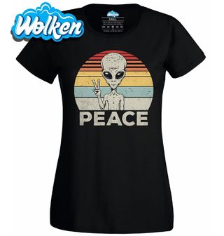 Dámské tričko Mimozemšťan v Míru Retro Peace.jpg