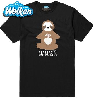 Pánské tričko Lenochod Namaste.jpg