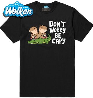 Pánské tričko Kapybary a Krokodýl Don’t Worry, Be Capy.jpg