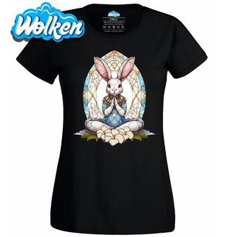 Dámské tričko Meditující Králík Stained Glass Bunny.jpg