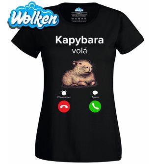 Dámské tričko Kapybara volá Phone Call.jpg