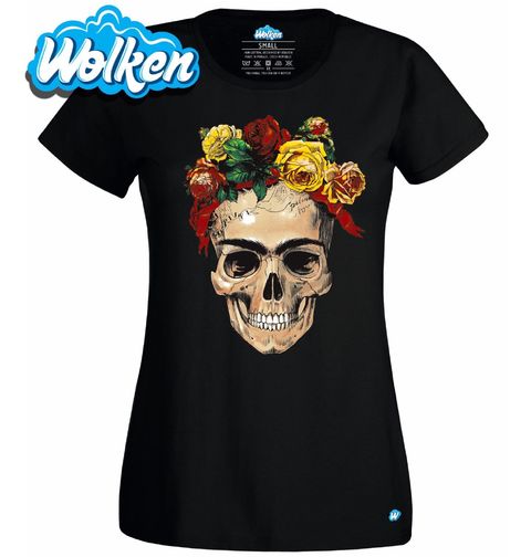 Obrázek produktu Dámské tričko Lebka věnec z růží