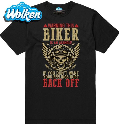 Obrázek produktu Pánské tričko Drsný Motorkář Raději Ustup Warning: Biker Back Off