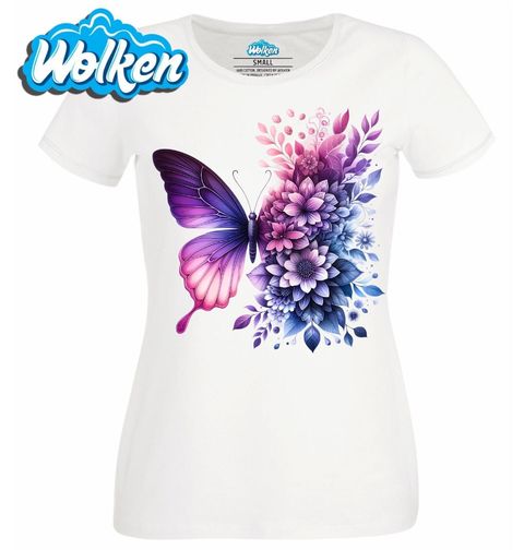 Obrázek produktu Dámské tričko Elegantní Otakárek a fialové květy
