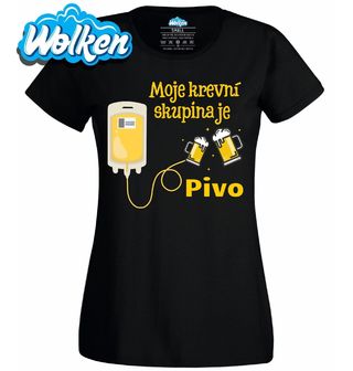 Dámské tričko Moje krevní skupina je pivo.jpg