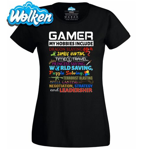 Obrázek produktu Dámské tričko Jsem Gamer! Mezi mé koníčky patří...